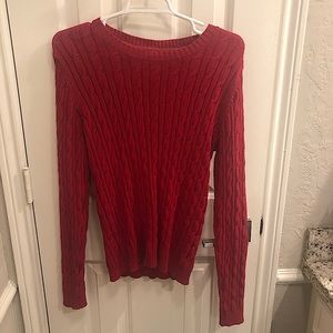 Red knit sweater